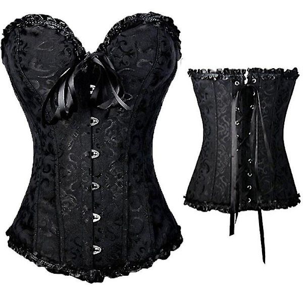 Kvinnlig Korsett Sexig Spets Blommig Midja Formande Bustier Topp Underkläder För Bröllop Fest L L