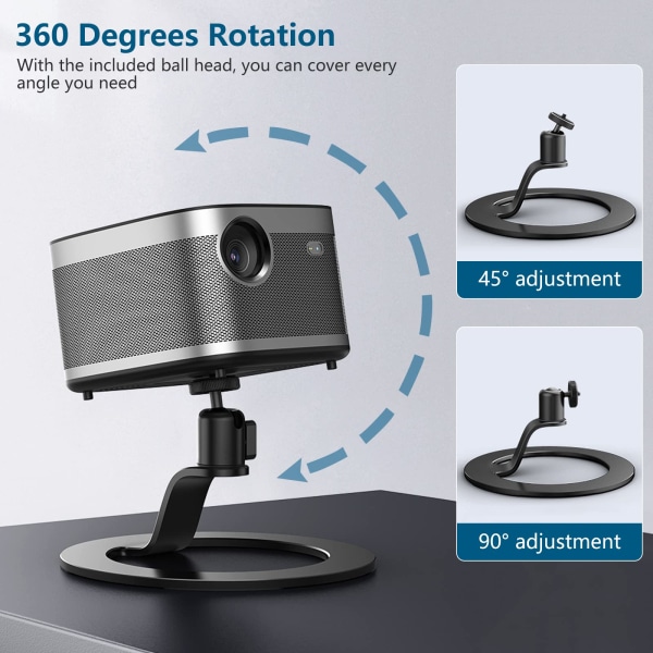 Mini-projektorstativ til skrivebord med 1/4'' monteringsskrue