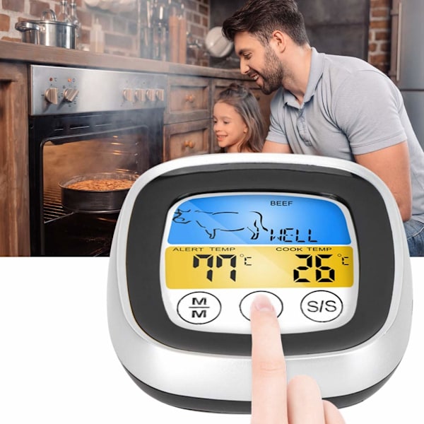 Kötttermometer, snabbläsande mattermometer, digital kökstermometer för ugn