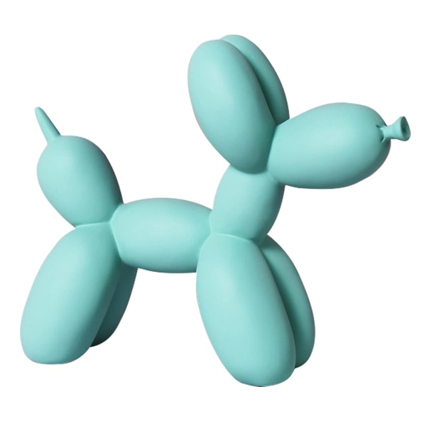 Skulptur i form av ballonghund, Modern Resin Hund Kreativ Mini Ballong Hundstatyer Dekor för Hem Sovrum Vardagsrum Kontor Desktop Tårta Dekor, Grön