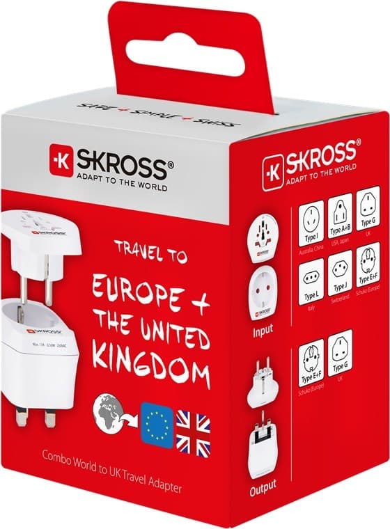 Adapter Combo Världen till Storbritannien White 107
