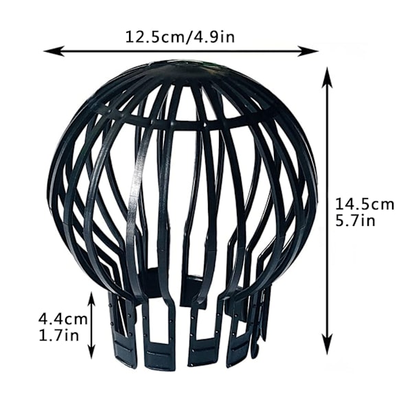 4-pack takfilterlock, svart avloppsfilter