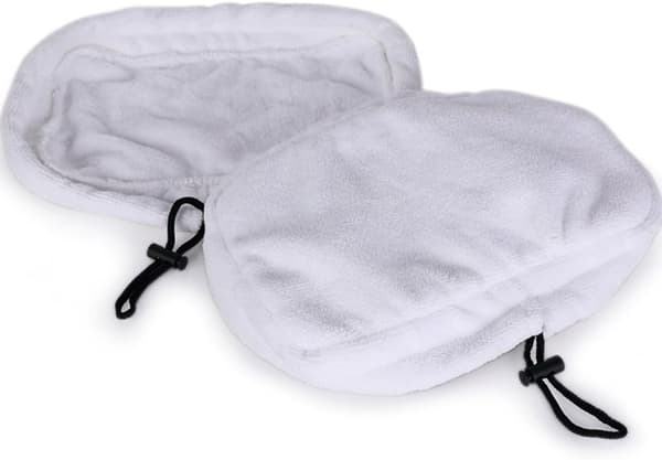 Sett med 5 stk. Universal Vaskbar Mikrofiber Dampmopp Erstatningsputer, 27 x 16cm (Hvit)