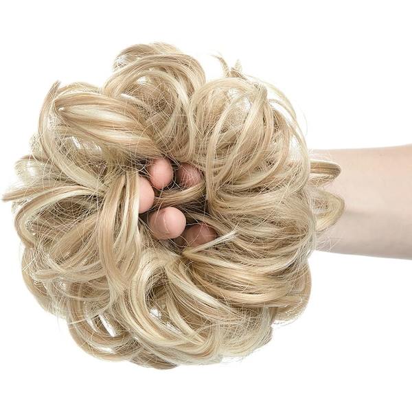 2 st Messy Hair Bun Curly Scrunchies för kvinnor