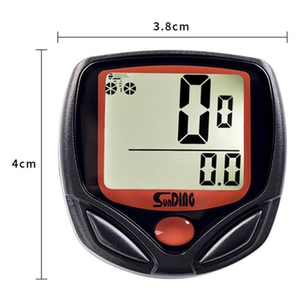 Sykkelcomputer Sykkel speedometer kilometerteller med 14 funksjoner Vanntett LCD Black black