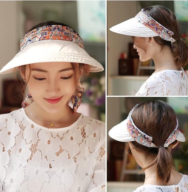 Foldbar, formbar, ekstra stor, vendbar solhat, UPF 50+, strand solhat Beige