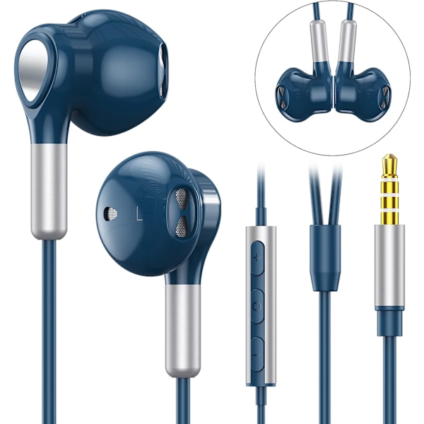 Trådbundne Hovedtelefoner, Trådbundne In-Ear Hovedtelefoner, In-Ear Øretelefoner med 3,5 mm Jack, Trådbundne Hovedtelefoner med Mikrofon og Lydstyrkekontrol