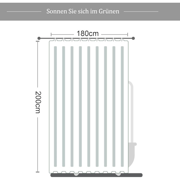 Bruseforhæng 180x200 cm Hvid Havskaller Vandafvisende Anti-skimmel Bruseforhæng Polyester Badeforhæng til Badeværelse