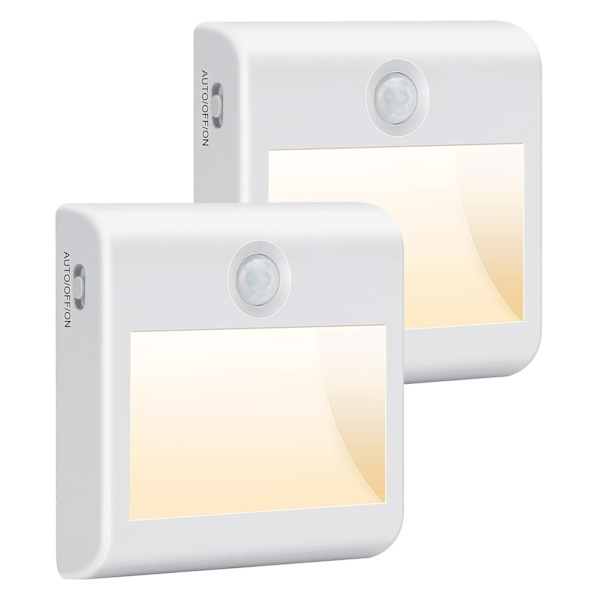 Batteridriven LED-nattlampa [2-pack], med rörelsesensor