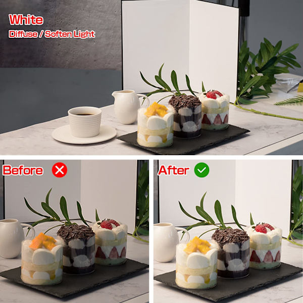 A3 x 2 Fotolys Reflektor, 3 i 1 Bærbar Foldbar