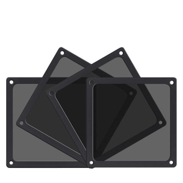 Dammfilter 140mm för datorfläkt/PSU/routrar NYLON 80 Mesh, magnetisk ram PC-fläkt dammfilter PC-kylare filter (NYLON, 4-pack, svart)