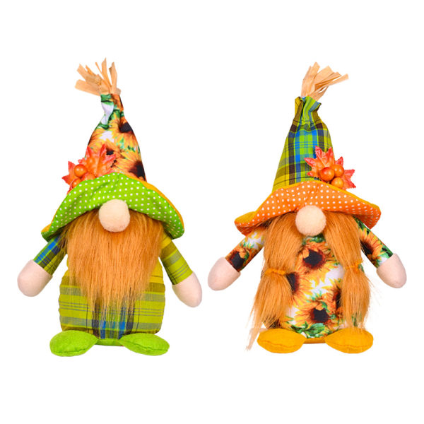 Thanksgiving Day Plysj Gnome Dekor Bursdagsgave 2 stk, 9,1 tommer