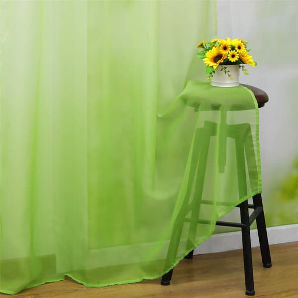 Transparent gardin med öljetter - Modern stil - Gradientfärger - 140 x 260cm - Grön
