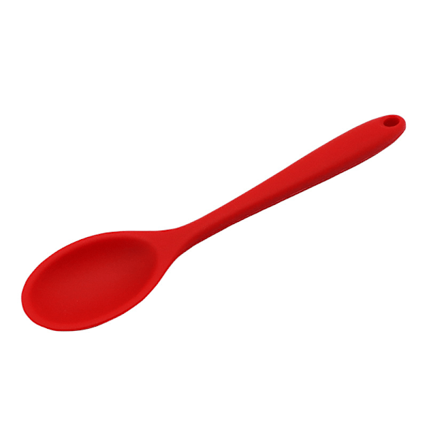 Silikonmiddagssked Bordssked Dessertsked Redskap för Kök Restaurang-Röd red
