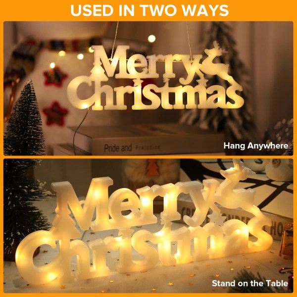 God Jul Brevskylt LED-lampor Batteridriven