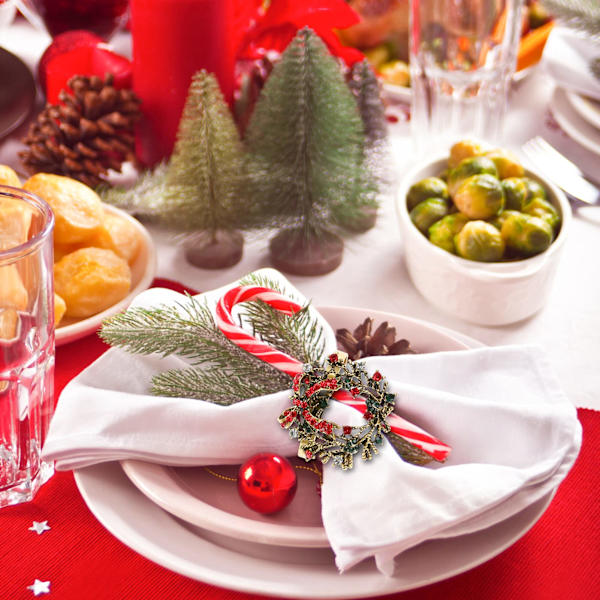 6 stk. Julekrans Servietringe