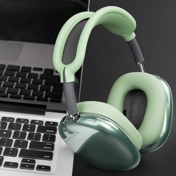 Beskyttelseskit til AirPods Max, Hovedbåndsbetræk + TPU-etui + Silikonørepudebetræk, Svedtæt Tilbehør, Let at Vaske, Ridsefast