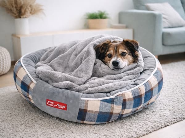 Hundsäng mjuk fluffig liten medium gray gray
