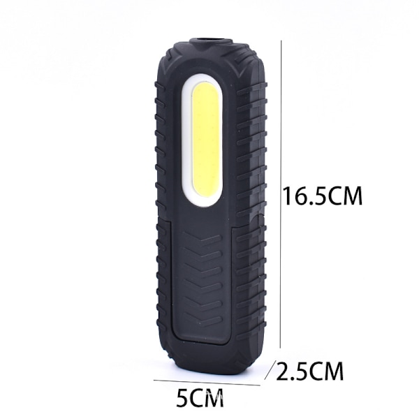 Ladattava LED-työvalo, 5 W, koukku ja magneettijalusta (musta)