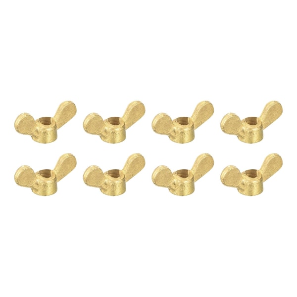 Messingvingmuttere, M4 Butterfly Mutter Håndvri Vrid Fasteners for Møbler, Maskiner, Elektronisk Utstyr, 8 Stk