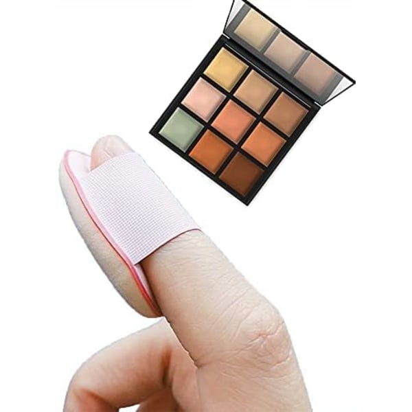 5 st Finger Powder Puff Band Handtag Makeup Mini Powder Puff Foundation Sponge Mineral Powder Wet Dry Makeup Tool