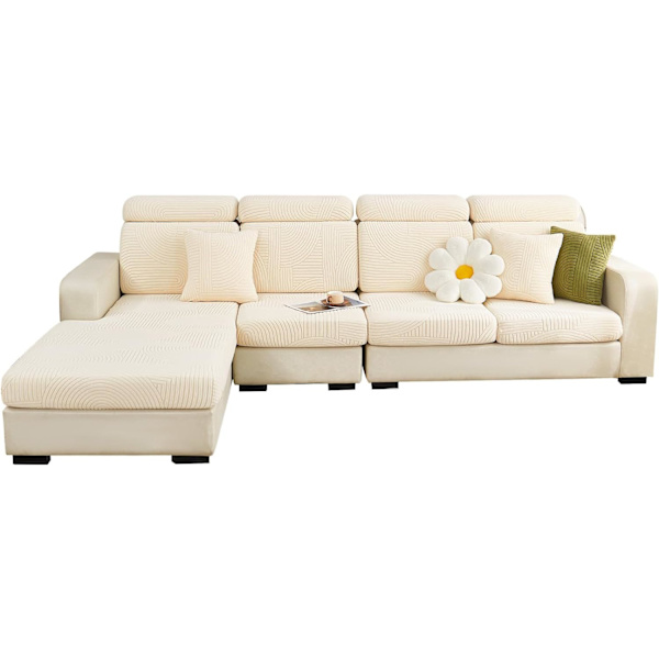 Soffaöverdrag, Universal Stretch Soffaöverdrag L-Form, Hörnsoffaöverdrag För 1/2/3 Sitsplatser Soffa Kudde Skydd Överdrag Stor Enkelsits Överdrag