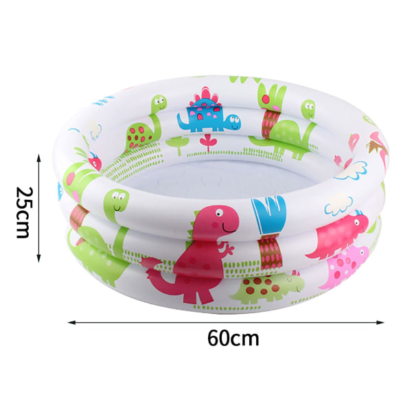 Paddling Pool för spädbarn Liten söt simbassäng, 3 Ringar Barnpool Hållbar uppblåsbar pool, 60 X 60 X 25cm, Flerfärgad