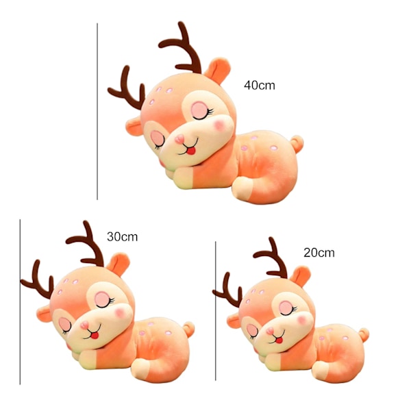 20cm Sika Hjortedukke, Plushie Myk Kosepute Sofa Ornament, Dunbomullsfyllt Dyr, Pute Hjorte Plussjeleketøy 20cm