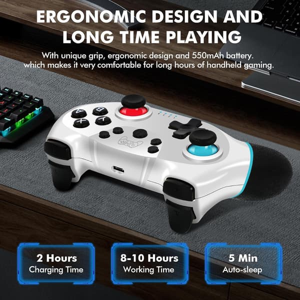 [2023 Ny Versjon]Kontroller for Switch, Trådløs Pro-Kontroller for Switch/Switch Lite, Switch Fjernkontroll Spillkontroll