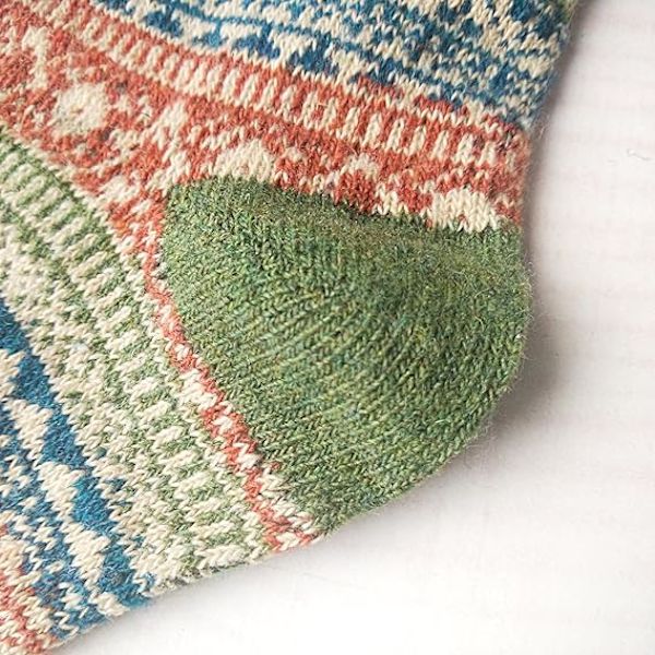 5 Par Damsockor i Ull, Varm Stickade Damsockor för Vinter, Tjocka Damsockor, Julklappar till Kvinnor
