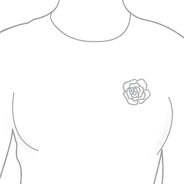 Statement Glitrende Fest Rose Blomst Form Åben Pavé Krystal Bryllup Broche Tørklæde Nål
