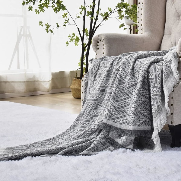 Sofföverkast för stora soffor, 3-sits, Stereoskopisk Jacquardvävd mångsidig dekorativ överkast för soffa, sängöverkast och soffa 130*180cm