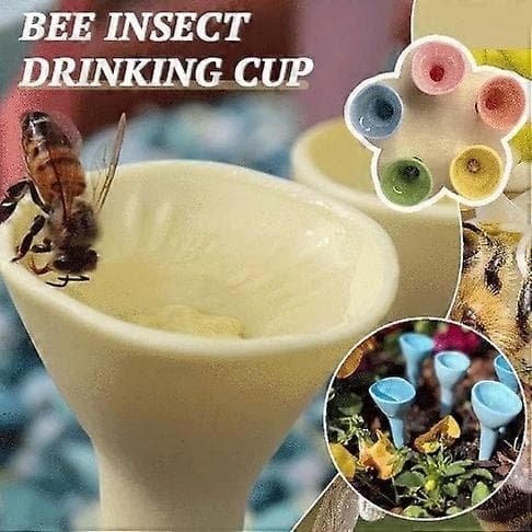 Bi-formet insektdrikkedunk - Bi-drikkekop og -foder (Gul)