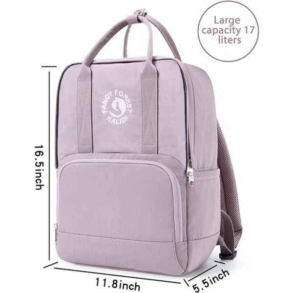 Extra stor ryggsäck, skolväska Vattentät laptop ryggsäck Lila