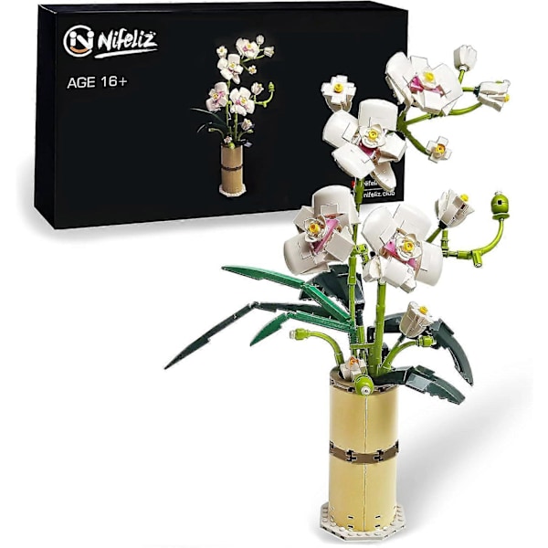 Orkidéväxt Dekorativa Blommor Bukett Byggset, Blommor Bonsai Kreativ Byggprojekt för Vuxna (588 Stycken)