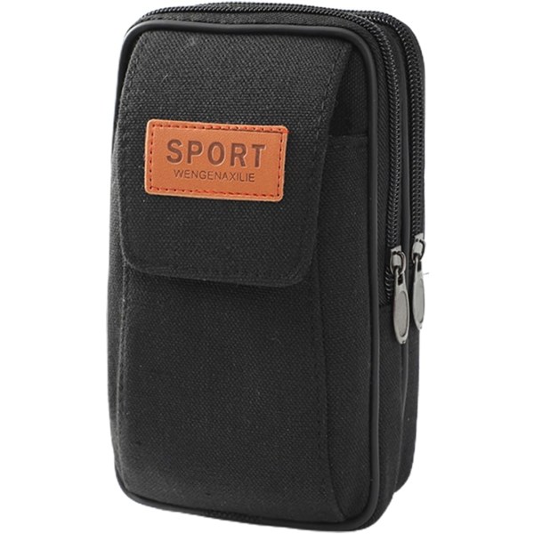Taljetaske, taljepakke Fint håndværk Lynlås med flere lommer Slidbestandig bærbar mobiltelefontaske i lærred til udendørs sport
