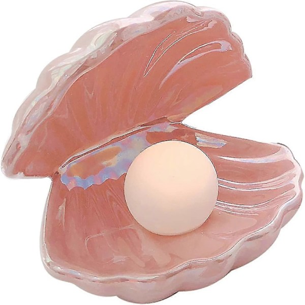 Nattlys med skjellperle-design, nattlampe ved sengen (rosa)