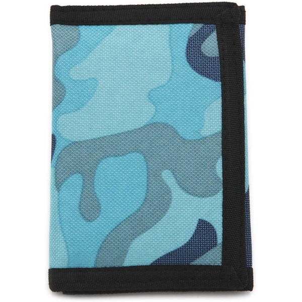 RFID Ohut Camouflage Lompakko/Kolmiosainen Kangas Ulkoilulompakko Pojille & Lapsille - Sininen