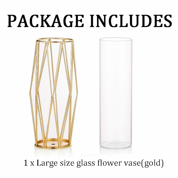 Glasvas för blommor guld, moderna stora vaser för Pampas