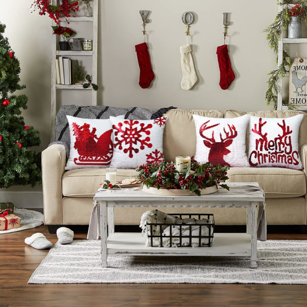 Jul Kasta Kuddfodral 18x18in (God Jul 4-pack)