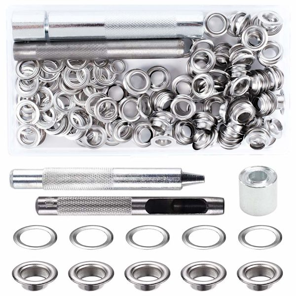 Grommet Kit Öglor Verktyg för Canvas Presenning Tält Reparation (8MM)