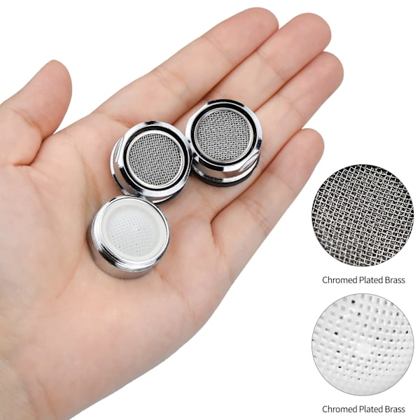 3 stk. Lufter til kran i sølv (utvendig diameter 24 mm)