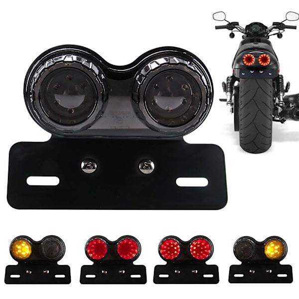 Motorcykel LED Baglygte Brems Blinklys Nummerpladeholder