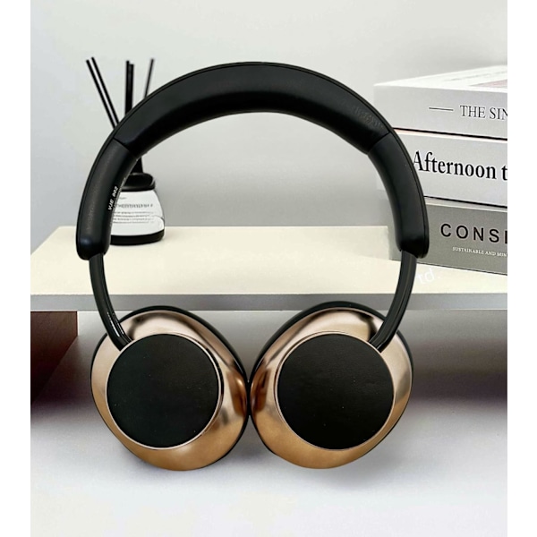 Bluetooth 5.3 Trådløse Hodetelefoner med Kraftig Bass og Stereolyd, Justerbart Hodebånd Over-Øre Hodetelefoner med Lang Batteritid (Svart)