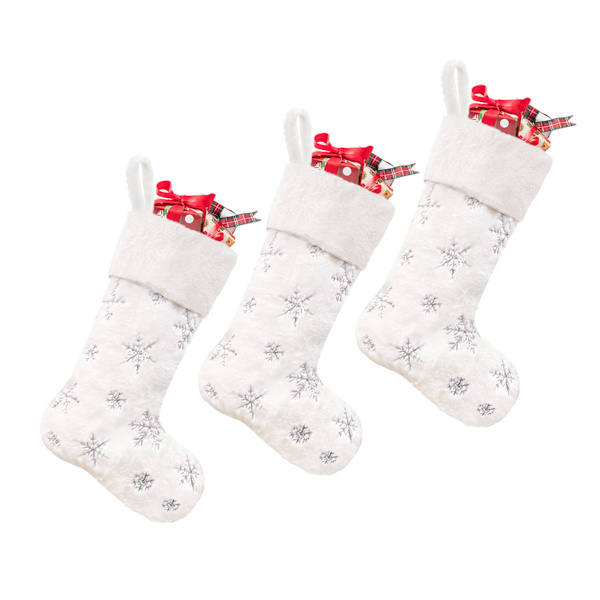 3-pack vita julstrumpor