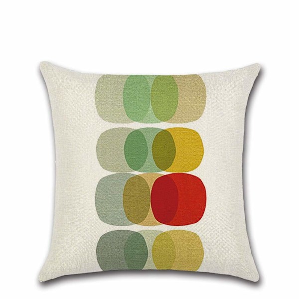 St Kuddfodral 45 x 45 cm, Fyrkantigt Dekorativt Örngott Soffkudde Fodral Färgglatt Geometriskt Mingon Mönster Bomull Linne Heminredning