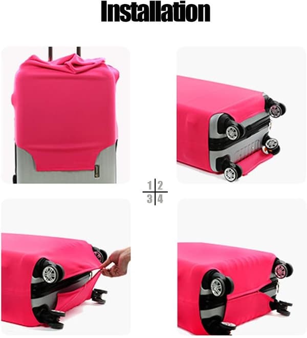 Tjockt dammskyddande resväskskydd Elastiskt enfärgat resväskskydd Rött Red L