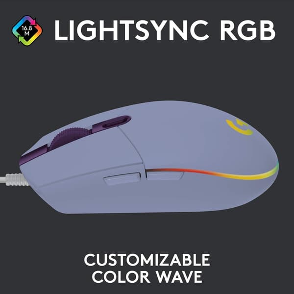 Gaming Mus med RGB Belysning, 6 Programmerbare Knapper, Gaming-Grade Sensor, 6K DPI Tracking, Letvægts