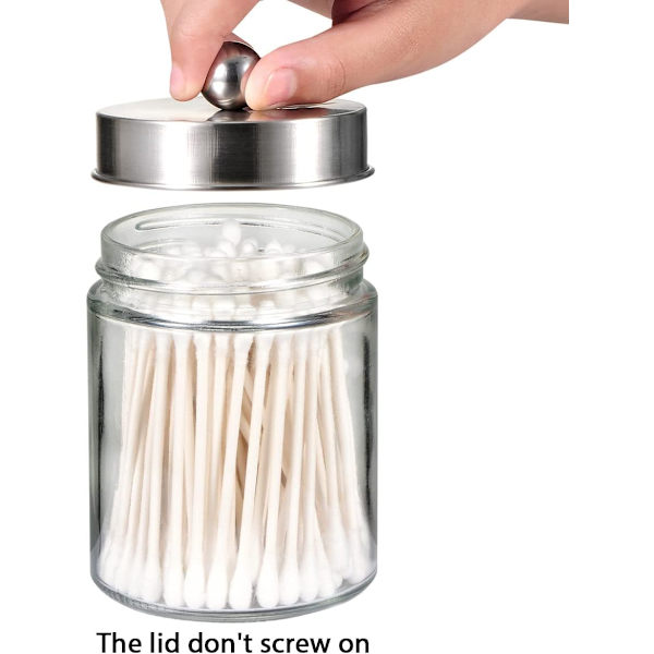 Jars badeværelsesforfængelighedsarrangør Qtip dispenserholder glas 1 stk