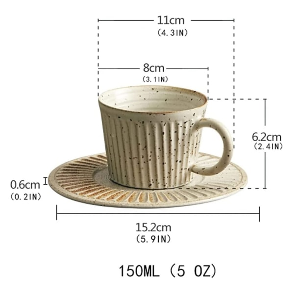 Kaffekrus Kaffekopp Husholdningssteintøy Stripet kaffekopp
